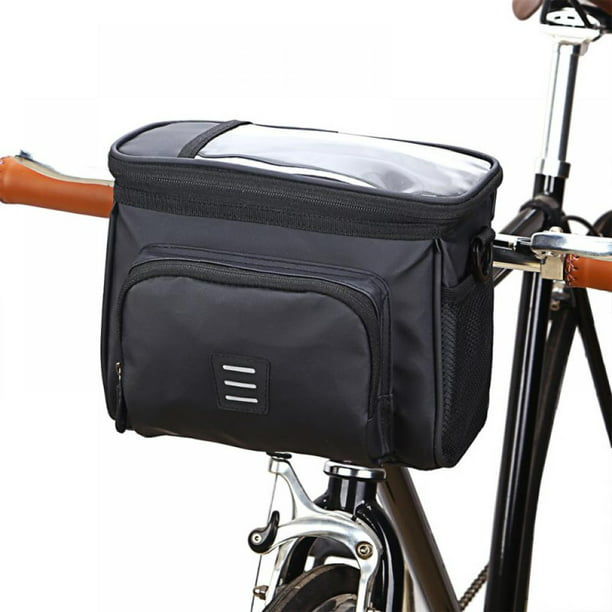 Bicycle Front Bag Bike Pouch for Cycling Bike Handlebar Bag with Phone Holder：Water Resistant Bike Basket